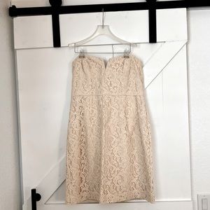 Ivory lace J Crew strapless dress